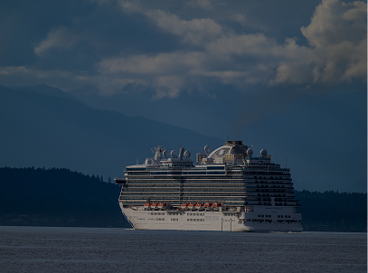Large cruise ship on open water