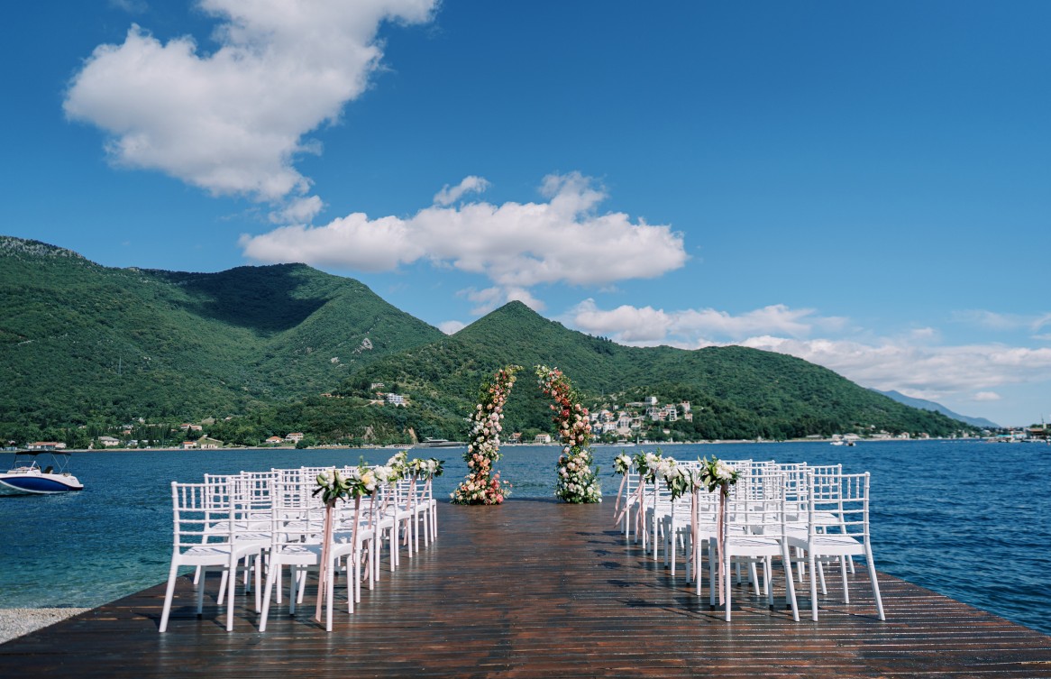 Wedding ceremony by the lake